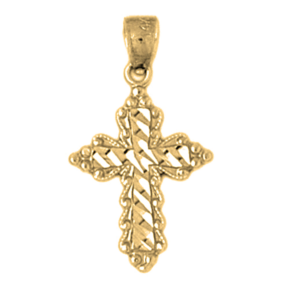 Yellow Gold-plated Silver Cross Pendant