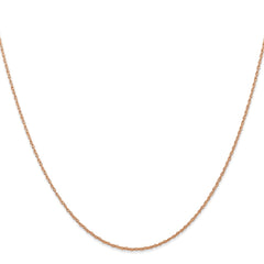 14K Rose Gold 0.7mm Cable Rope Chain