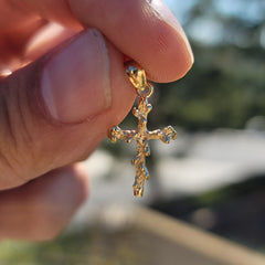 Sterling Silver Cross Pendant (Rhodium or Yellow Gold-plated)