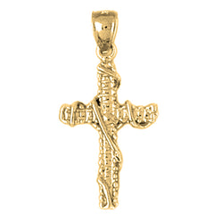 Yellow Gold-plated Silver Cross Pendant