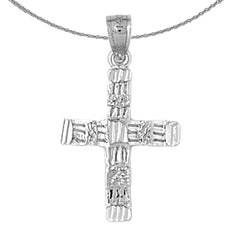 Sterling Silver Cross Pendant (Rhodium or Yellow Gold-plated)