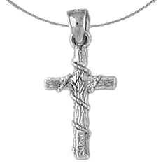 Sterling Silver Cross Pendant (Rhodium or Yellow Gold-plated)