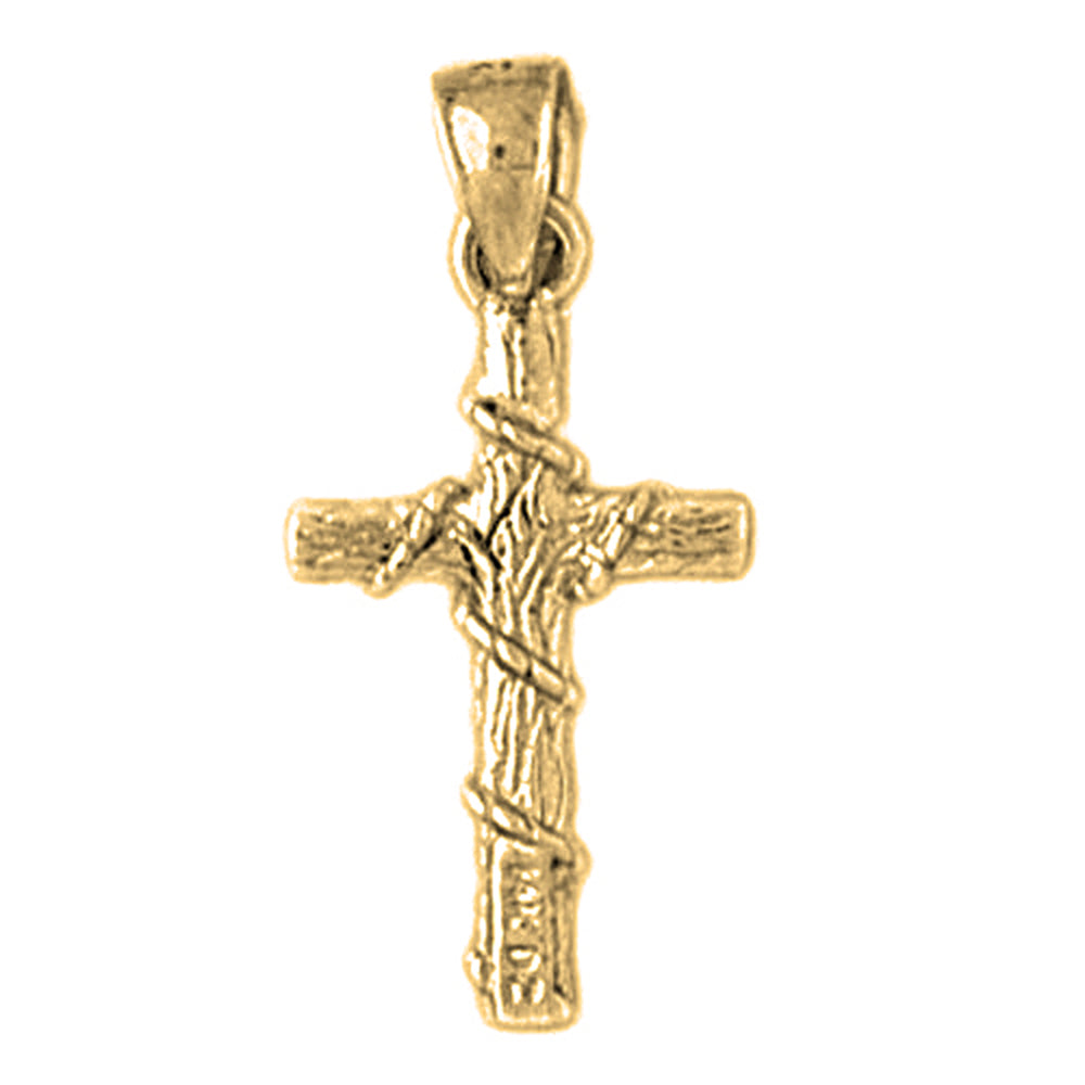 Yellow Gold-plated Silver Cross Pendant