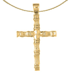 Sterling Silver Cross Pendant (Rhodium or Yellow Gold-plated)