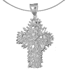Sterling Silver Cross Pendant (Rhodium or Yellow Gold-plated)