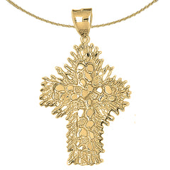 Sterling Silver Cross Pendant (Rhodium or Yellow Gold-plated)