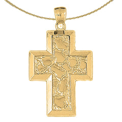 Sterling Silver Cross Pendant (Rhodium or Yellow Gold-plated)