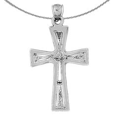 Sterling Silver Cross Pendant (Rhodium or Yellow Gold-plated)