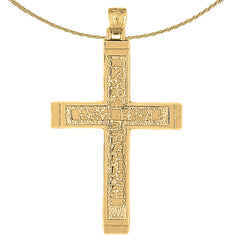 Sterling Silver Cross Pendant (Rhodium or Yellow Gold-plated)