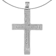 Sterling Silver Cross Pendant (Rhodium or Yellow Gold-plated)