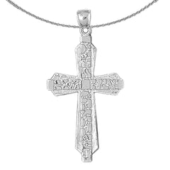 Sterling Silver Cross Pendant (Rhodium or Yellow Gold-plated)
