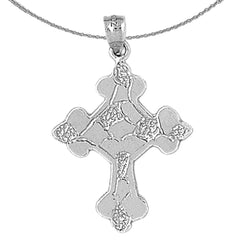 Kreuzanhänger aus Sterlingsilber (rhodiniert oder gelbvergoldet)