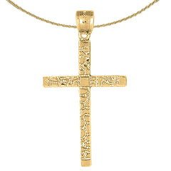 Sterling Silver Cross Pendant (Rhodium or Yellow Gold-plated)