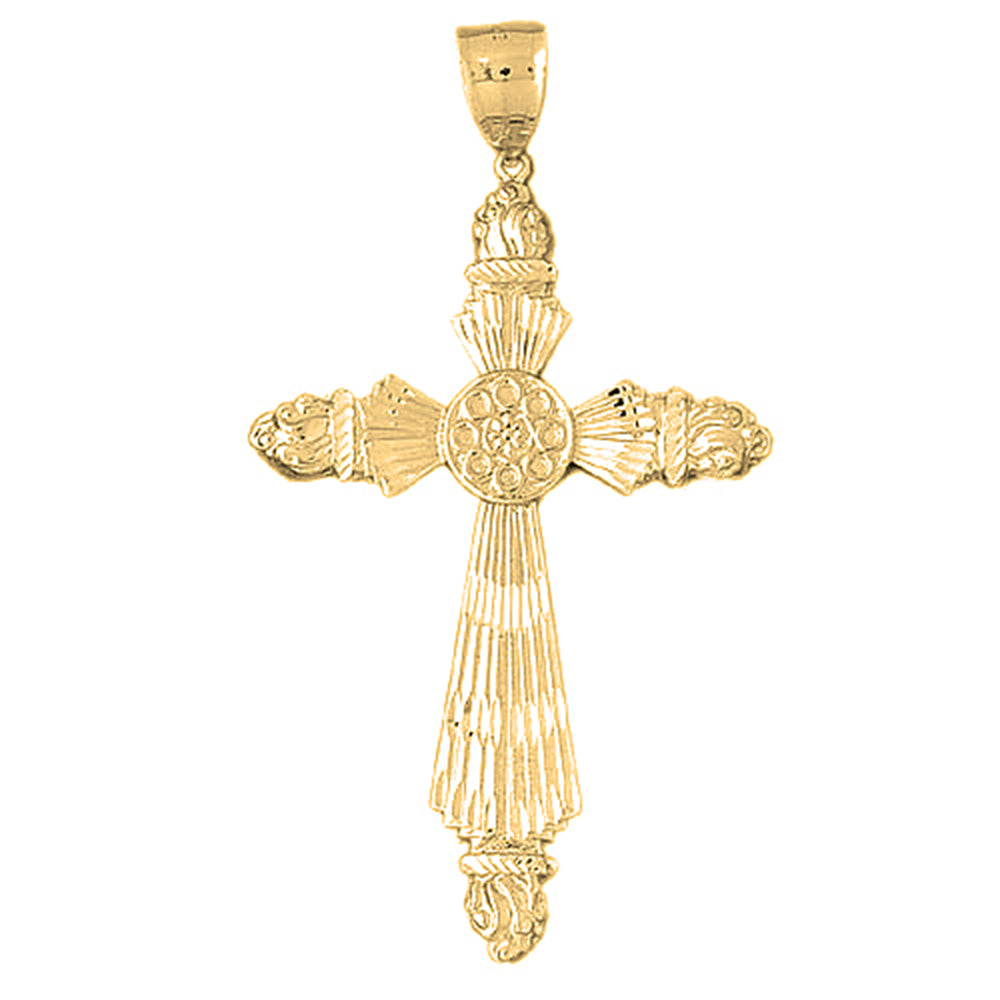 Yellow Gold-plated Silver Cross Pendant