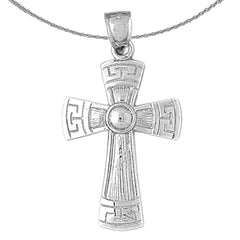 Sterling Silver Cross Pendant (Rhodium or Yellow Gold-plated)