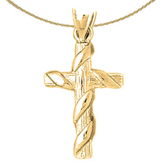 Sterling Silver Cross Pendant (Rhodium or Yellow Gold-plated)