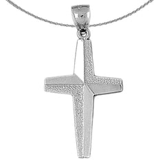 Sterling Silver Cross Pendant (Rhodium or Yellow Gold-plated)