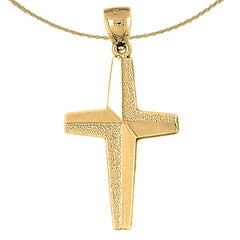 Sterling Silver Cross Pendant (Rhodium or Yellow Gold-plated)