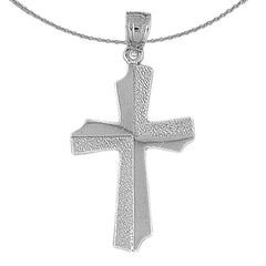 Sterling Silver Cross Pendant (Rhodium or Yellow Gold-plated)
