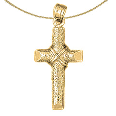 Colgante de cruz de plata de ley (bañado en rodio o oro amarillo)