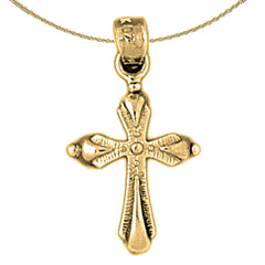 Sterling Silver Cross Pendant (Rhodium or Yellow Gold-plated)