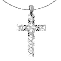 Sterling Silver Cross Pendant (Rhodium or Yellow Gold-plated)