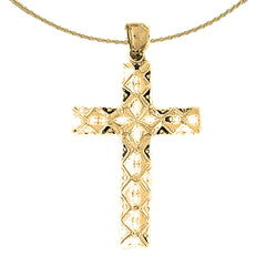 Sterling Silver Cross Pendant (Rhodium or Yellow Gold-plated)