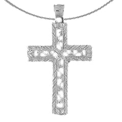 Sterling Silver Cross Pendant (Rhodium or Yellow Gold-plated)