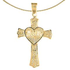 Sterling Silver Cross Pendant (Rhodium or Yellow Gold-plated)
