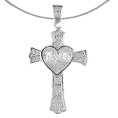 Sterling Silver Cross Pendant (Rhodium or Yellow Gold-plated)