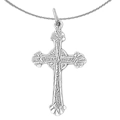 Sterling Silver Cross Pendant (Rhodium or Yellow Gold-plated)