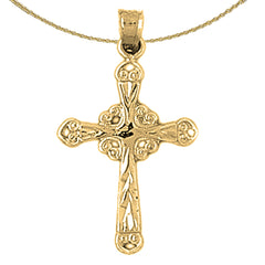 Sterling Silver Cross Pendant (Rhodium or Yellow Gold-plated)