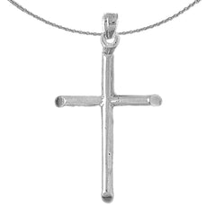 Sterling Silver Cross Pendant (Rhodium or Yellow Gold-plated)