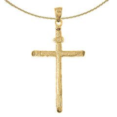 Sterling Silver Cross Pendant (Rhodium or Yellow Gold-plated)