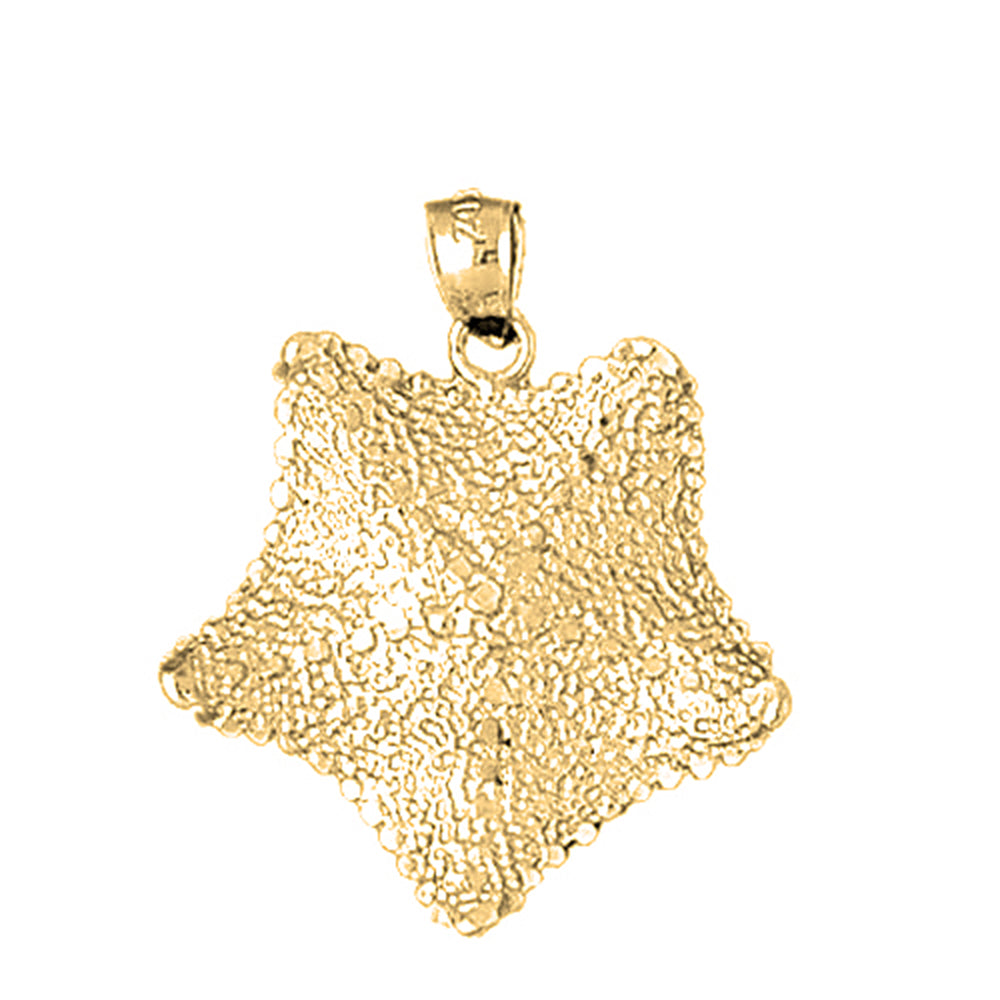 Yellow Gold-plated Silver Starfish Pendant
