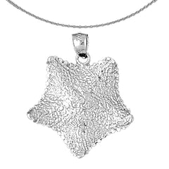 Sterling Silver Starfish Pendant (Rhodium or Yellow Gold-plated)