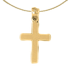 Sterling Silver Cross Pendant (Rhodium or Yellow Gold-plated)