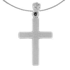 Sterling Silver Cross Pendant (Rhodium or Yellow Gold-plated)