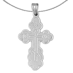 Sterling Silver Cross Pendant (Rhodium or Yellow Gold-plated)