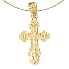 Sterling Silver Cross Pendant (Rhodium or Yellow Gold-plated)