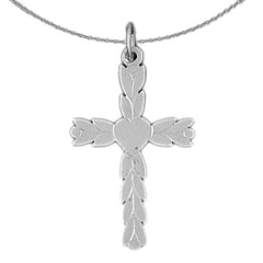 Kreuzanhänger aus Sterlingsilber (rhodiniert oder gelbvergoldet)