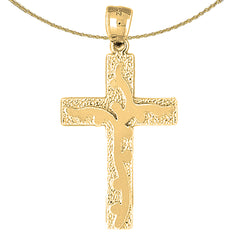 Sterling Silver Cross Pendant (Rhodium or Yellow Gold-plated)