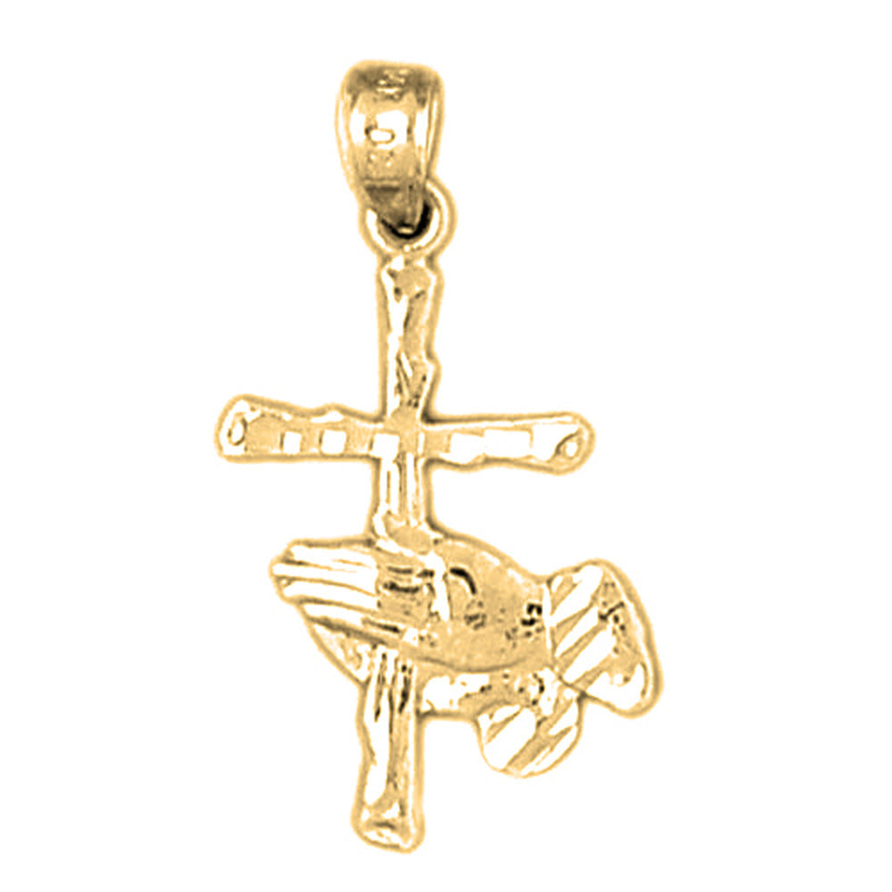 Yellow Gold-plated Silver Cross Pendant