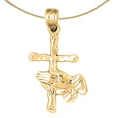 Sterling Silver Cross Pendant (Rhodium or Yellow Gold-plated)