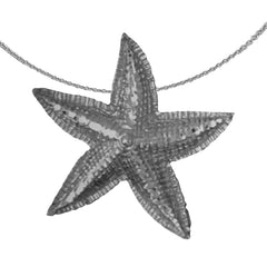 Colgante de estrella de mar de plata de ley (bañado en rodio o oro amarillo)