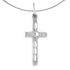 Sterling Silver Cross Pendant (Rhodium or Yellow Gold-plated)