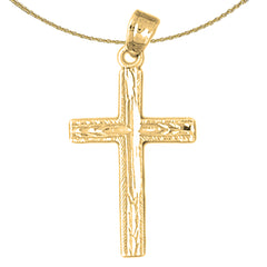 Colgante de cruz de plata de ley (bañado en rodio o oro amarillo)