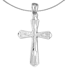 Kreuzanhänger aus Sterlingsilber (rhodiniert oder gelbvergoldet)