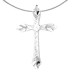 Kreuzanhänger aus Sterlingsilber (rhodiniert oder gelbvergoldet)