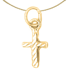 Sterling Silver Cross Pendant (Rhodium or Yellow Gold-plated)
